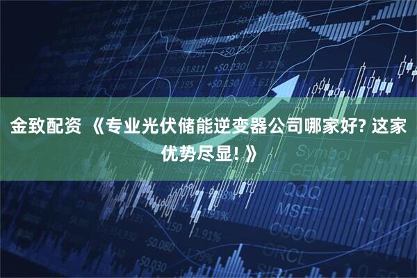 金致配资 《专业光伏储能逆变器公司哪家好? 这家优势尽显! 》